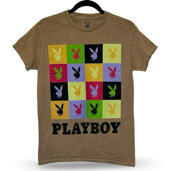 Playboy Logo‎ Graphic Tee Unisex Size Small Iconic Pop Culture Bunny Andy Warhol - Picture 1 of 3